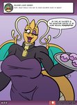 2020 anthro ask_blog big_breasts breasts brown_eye clothing collar dialogue dialogue_box dragon_wings dragonite dress english_text eyeshadow female generation_1_pokemon gradient_background lipstick makeup mature_anthro mature_female nintendo non-mammal_breasts one_eye_closed pastry patreon patreon_logo pokemon pokemon_(species) puff_the_dragonite purple_background purple_eyeshadow purple_lipstick signature simple_background sketchybug solo speech_bubble text thick_thighs url wide_hips wink