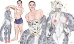 anthro big_breasts breasts clothing corruption female gender_transformation male male/female mask masking pose skinsuit suit suit_transformation tight_clothing transformation giki pixelcatr felid human living mammal pantherine snow_leopard absurd_res hi_res