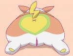 3_toes anus brown_body brown_fur butt butt_heart ears_up feet female feral fur generation_8_pokemon genitals green_pawpads lying nintendo on_front pawpads pichu90 pokemon pokemon_(species) pussy raised_tail rear_view solo tail toes white_body white_fur x_anus yamper