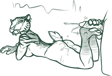 anthro balls bodily_fluids breasts butt cheek_tuft cum cum_on_butt cum_on_leg cumshot duo ear_piercing ear_ring ejaculation facial_tuft fangs feet female foot_fetish foot_play footjob genital_fluids genitals looking_back lying male male/female motion_lines muscular muscular_female nude on_front pawpads penile penis piercing reverse_footjob ring_piercing sabertooth_(anatomy) sex teeth tuft redout blue_sky_studios ice_age_(series) shira_(ice_age) felid mammal prehistoric_species saber-toothed_tiger 2026 monochrome