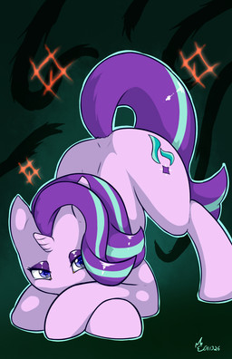 bedroom_eyes blue_eyes creepy eyeliner female feral green_background horn makeup narrowed_eyes raised_tail seductive simple_background solo tail unicorn_horn edgarkingmaker friendship_is_magic hasbro my_little_pony mythology starlight_glimmer_(mlp) equid equine mammal mythological_creature mythological_equine unicorn cel_shading digital_media_(artwork) hi_res shaded simple_shading sketch