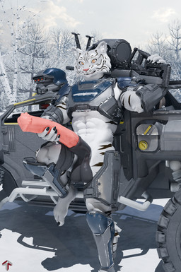 animal_genitalia animal_penis anthro armor big_penis black_stripes equine_genitalia equine_penis genitals gun gun_on_shoulder headgear heavy_machine_gun helmet holding_penis huge_penis machine_gun male masturbation mismatched_animal_penis mismatched_genitalia mismatched_penis mostly_nude muscular muscular_male orange_eyes penile penile_masturbation penis presenting presenting_penis ranged_weapon snow solo stripes weapon white_body golem_(artist) petruz_(modeler) helldivers helldiver felid mammal pantherine tiger 3d_(artwork) absurd_res digital_media_(artwork) hi_res