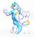 anthro blue_body claws feet fin foot_focus looking_at_viewer lying male nude on_back open_mouth orange_eyes paws smile smooth_skin soles solo tail toes fishy_fizz mythology aquatic_dragon dragon marine mythological_creature mythological_scalie scalie digital_media_(artwork) full-length_portrait hi_res portrait