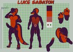 anthro backsack balls big_penis brown_eyes butt claws countershading feet foreskin genitals green_background green_eyes heterochromia humanoid_genitalia humanoid_penis long_foreskin luke_sabaton male multicolored_body muscular muscular_male nude orange_body orange_countershading pattern_background paws penis purple_body retracted_foreskin simple_background solo toe_claws two_tone_body unretracted_foreskin thehiddenperv cobra felid feline hybrid mammal reptile scalie snake model_sheet