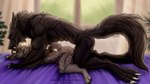 animal_genitalia animal_penis anthro canine_genitalia canine_penis duo from_behind_position genitals gynomorph gynomorph/male intersex intersex/male knot knotted_penis male muscular penis sex size_difference smile tongue tongue_out diaszoom marjani_olayinka canid canine canis hyena mammal wolf 16:9 widescreen herm_(lore)