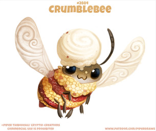 ambiguous_gender antennae_(anatomy) black_eyes crumble_(food) dessert feral flying food grey_body humor ice_cream insect_wings pun red_body simple_background solo text visual_pun white_background wings yellow_body piper_thibodeau arthropod bee bumble_bee_(species) food_creature hymenopteran insect digital_media_(artwork) digital_painting_(artwork) english_text painting_(artwork) url