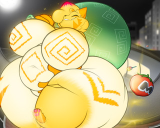 anthro big_butt butt fat_belly hyper male overweight thick_thighs transformation weight_gain wide_hips allbadbadgers conditional_dnp domestic_cat felid feline felis mammal 5:4 absurd_res hi_res huge_filesize