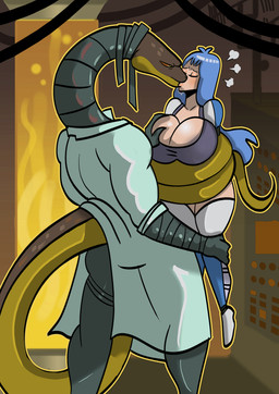 anthro big_breasts breast_grab breasts coiling coiling_another dominant dominant_anthro dominant_male female female_human female_on_anthro grope hand_on_breast human_on_anthro interspecies interspecies_domination kissing larger_anthro larger_male male male/female size_difference smaller_female smaller_human submissive submissive_female submissive_human tail tail_coil tail_wrapped_around drazerg's_artist anaconda boa_(snake) boinae human mammal reptile scalie snake absurd_res hi_res