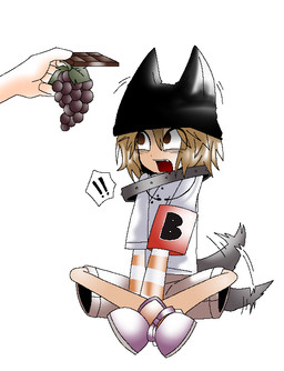 ambiguous_gender armband black_clothing black_hat black_headwear bodily_fluids bottomwear brown_bottomwear brown_clothing brown_eyes brown_hair brown_shorts candy chocolate clothed clothing collar crossed_legs dessert drooling duo ears_through_headwear exclamation_point fangs food footwear fruit fully_clothed grape hair hat headgear headwear holding_food holding_object leaf looking_at_food looking_at_object male motion_lines offering_food orange_clothing orange_footwear orange_shirt orange_shoes orange_topwear pattern_clothing pattern_shirt pattern_topwear plant pointy_ears prick_ears purple_clothing purple_footwear purple_shoes red_armband saliva shirt shoelaces shoes shorts sitting striped_clothing striped_shirt striped_topwear stripes studded_collar studs tail tail_motion tailwag teeth topwear uhoh white_clothing white_shirt white_topwear young young_humanoid young_male unknown_artist di_gi_charat coo_erhard animal_humanoid canid canid_humanoid canine canine_humanoid dog_humanoid humanoid mammal mammal_humanoid