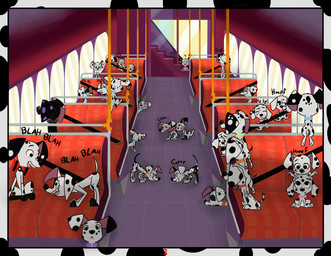 black_body black_ears black_fur black_nose black_spots blue_collar collar female feral floppy_ears fur group heterochromatic_ears inside_bus male pink_inner_ear purple_collar red_collar spots toony white_body white_fur white_spots renzoxd wanderer-w0olf 101_dalmatian_street 101_dalmatians disney d.j._(101_dalmatians) dante_(101_dalmatians) dee_dee_(101_dalmatians) dizzy_(101_dalmatians) canid canine canis dalmatian domestic_dog mammal absurd_res hi_res