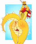 anthro bdsm bondage bound femboy male slap solo spikes spikes_(anatomy) tail tokkot mario_bros mythology nintendo bowser dragon mythological_creature mythological_scalie scalie wingless_dragon absurd_res hi_res