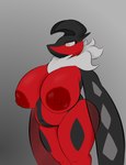 anthro anthrofied areola belly big_areola big_breasts big_butt breasts butt curvy_figure female looking_away looking_down navel nipples pokemorph red_eyes sad short_stack slightly_chubby solo thick_thighs tuft voluptuous wide_hips wings plantedpot nintendo pokemon fan_character avian generation_6_pokemon legendary_pokemon pokemon_(species) yveltal absurd_res hi_res