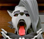 anthro anthro_pred black_lips black_lipstick female fur hair imminent_vore lips lipstick makeup oral_invitation red_sclera solo tongue tongue_out uvula white_body white_fur white_hair redblast sirnurbs helluva_boss mythology loona_(helluva_boss) loona_(sirnurbs) canid canid_demon canine canis demon hellhound mammal mythological_canine mythological_creature wolf 3d_(artwork) blender_(artwork) digital_media_(artwork) hi_res