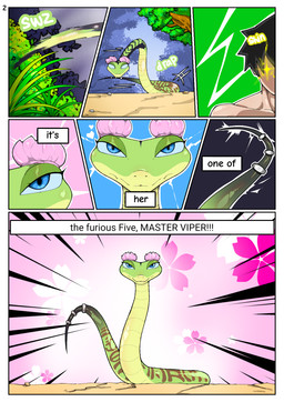 anthro blue_eyes bolt_emanata emanata faceless_character faceless_male female feral inner_monologue male male/female motion_lines narration onomatopoeia sound_effects speed_lines text thinking acrossline dreamworks kung_fu_panda master_viper human mammal reptile scalie snake comic english_text hi_res
