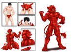 abs anthro clothed clothing erection genitals glistening glistening_body goo_transformation growth humanoid_genitalia humanoid_penis male muscular muscular_anthro muscular_male nude partially_clothed penis red_body shocked simple_background solo species_transformation tail tail_growth transformation transformation_sequence transformative_clothing underwear alabuster felid goo_creature human lion mammal pantherine absurd_res colored comic hi_res