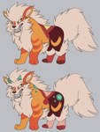 alternate_species feral fur horn mane standing tail teeth itoruna cartoon_network nintendo pokemon steven_universe jasper_(steven_universe) arcanine canid canine gem_(species) generation_1_pokemon jasper_(gem_species) mammal pokemon_(species) quartz_(gem_species) 2019 crossover digital_media_(artwork) hi_res