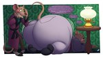 andromorph anthro big_butt blush butt clothed clothing detailed_background dialogue duo facial_hair fur intersex male male/male tail text vetoknox disney the_great_mouse_detective basil_(disney) david_dawson mammal mouse murid murine rodent english_text hi_res