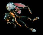 black_background clothing female identity_disc simple_background skinsuit solo tight_clothing w4g4 disney tron tron:_legacy zootopia judy_hopps lagomorph leporid mammal rabbit crossover