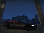 anthro black_bottomwear black_clothing black_jacket black_nose black_pants black_topwear blue_body blue_fur blue_sky bottomwear building car clothed clothing convertible countershade_face countershading detailed_background fur hair jacket leaning_on_car looking_away male motor_vehicle narrowed_eyes night pants sky skyline solo topwear vehicle white_body white_fur white_hair yellow_eyes sammfeatblueheart rolls-royce arctic_fox canid canine fox mammal true_fox 2019 shaded signature