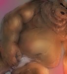 anthro belly black_nose brown_body brown_fur eyes_closed fur humanoid_hands kemono male moobs overweight overweight_anthro overweight_male solo laohu shirokuma_cafe grizzly_(shirokuma_cafe) bear mammal 2021 hi_res