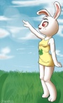 2013 animal_crossing clothing draneas english_text female freckles lagomorph nintendo open_mouth outside rabbit red_eyes ruby_(animal_crossing) solo text video_games
Rating: Safe
Score: 3
User: Falord
Date: June 24, 2013