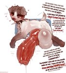 animal_genitalia animal_penis balls bestiality big_balls big_penis black_nose bodily_fluids brown_body brown_fur canine_genitalia canine_penis collar dialogue dirty_talk erection feral fur genitals heart_symbol huge_balls huge_penis hyper hyper_balls hyper_genitalia hyper_penis knot lying male male_feral on_side penis quadruped sheath simple_background small_but_hung solo sweat tail text throbbing throbbing_penis tongue tongue_out white_background white_body white_fur white_tail sagaris_uwu canid canine canis domestic_dog mammal absurd_res english_text hi_res