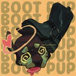 ambiguous_gender animal_mask anthro bdsm boots clothing degradation dominant duo footwear green_pup_mask hood humiliation leather mask petplay pup_mask puppyplay roleplay shoes submissive butcherfangs canid canine canis domestic_dog humanoid mammal hi_res