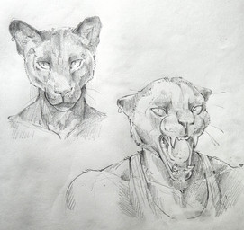 anthro clothed clothing ear_piercing ear_ring front_view looking_at_viewer male mouth_shot muscular muscular_anthro muscular_male open_mouth piercing ring_piercing simple_background solo tongue unsigned whiskers akatan_art felid mammal pantherine bust_portrait graphite_(artwork) greyscale hi_res monochrome portrait sketch sketch_page traditional_media_(artwork)