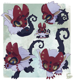 2_horns ambiguous_gender black_tongue chibi claws finger_claws forked_tongue horn neck_tuft pawpads red_claws red_horn red_pawpads solo spiked_tail spikes spikes_(anatomy) tail tongue tongue_out tuft unusual_anatomy unusual_horn mochiri unknown_species 2025 absurd_res cel_shading digital_drawing_(artwork) digital_media_(artwork) hi_res multiple_images shaded