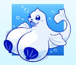 big_breasts blush blush_lines breast_focus breasts bubble busty_feral fangs female female_feral feral fin huge_breasts one_eye_closed open_mouth shell solo tail tail_fin teeth tongue underwater water wink zlut385 nintendo pokemon dewgong generation_1_pokemon mammal marine pinniped pokemon_(species) seal blue_and_white colored digital_drawing_(artwork) digital_media_(artwork) monochrome