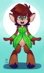 anthro brown_body brown_fur brown_hair female fur green_eyes hair leaf_clothing solo wazzaldorp activision spyro_reignited_trilogy spyro_the_dragon elora deer faun_(spyro) mammal 2022 hi_res