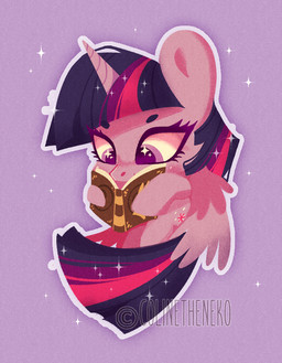 book chibi eyelashes female horn reading simple_background solo sparkles wings colinetheneko friendship_is_magic hasbro my_little_pony mythology twilight_sparkle_(mlp) equid equine mammal mythological_creature mythological_equine winged_unicorn