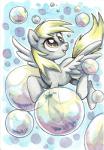 blonde_hair bubble feathered_wings feathers female feral flying grey_body grey_feathers hair solo spread_wings wings adlynh friendship_is_magic hasbro my_little_pony mythology derpy_hooves_(mlp) equid equine mammal mythological_creature mythological_equine pegasus 2017