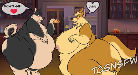 anthro bdsm belly big_belly big_breasts big_butt breasts butt cookie duo feederism female food gesture hand_gesture holding_food holding_object huge_belly huge_breasts huge_butt kneeling male male/female nipples nude nude_anthro nude_female nude_male obese obese_anthro obese_female obese_male overweight overweight_anthro overweight_female overweight_male petplay pointing pointing_down puppyplay roleplay speech_bubble down_boy_(meme) nintendo pokemon werewolf_wendy_(cartoonyshepherdnsfw) yuki_(cartoonyshepherdnsfw) canid canine canis domestic_dog herding_dog mammal pastoral_dog shiba_inu spitz welsh_corgi absurd_res hi_res