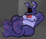 1_arm 5_toes anthro areola armpit_hair bodily_fluids body_hair bow_tie feet foot_fetish foot_focus fur humanoid_feet machine male musk navel nipples plantigrade purple_body purple_fur soles solo sweat sweaty_feet teeth toes thiccturtles five_nights_at_freddy's five_nights_at_freddy's_2 scottgames withered_bonnie_(fnaf) animatronic lagomorph leporid mammal rabbit robot 2023 digital_media_(artwork) hi_res