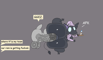 abdominal_bulge anal anal_fluids anal_penetration anthro anus balls big_balls big_butt big_penis black_body blue_eyes bodily_fluids butt candle clothed clothing dialogue duo empty_eyes gameplay_mechanics genitals glistening glistening_balls glistening_body glistening_butt glistening_genitalia glistening_penis grey_background grey_body hat headgear headwear holding_object huge_butt huge_penis lit_candle looking_at_another lying male male/male male_penetrated male_penetrating male_penetrating_male navel night_cap nightcap no_pupils nude on_side pajamas partially_clothed pattern_clothing pattern_hat pattern_headgear pattern_headwear penetration penis pink_clothing profanity puffy_anus questionable_consent raised_leg sex simple_background smile striped_clothing striped_hat striped_headgear striped_headwear stripes tail talking_to_another text text_box thick_thighs vein veiny_penis x_navel nxyitn deadlock mythology valve anon rem_(deadlock) avian gryphon humanoid mythological_avian mythological_creature aliasing animated digital_media_(artwork) english_text loop