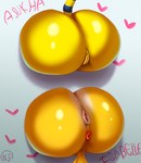 anthro anus big_butt blue_background blue_body blue_fur butt duo female fur genitals glory_wall heart_symbol markings pussy simple_background striped_markings striped_tail stripes tail tail_markings tan_body tan_fur text through_wall yellow_body yellow_fur nofapplease_(artist) animal_crossing nintendo ankha_(animal_crossing) isabelle_(animal_crossing) canid canine canis domestic_cat domestic_dog felid feline felis mammal shih_tzu toy_dog hi_res