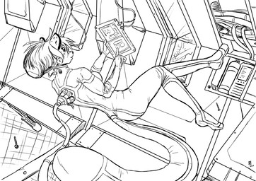 anthro bodysuit clothing electronics eyewear female glasses screw screwdriver skinsuit tablet tablet_computer tight_clothing tools wire zero_gravity s-nina felid leopard mammal pantherine monochrome