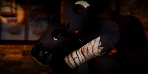 4_fingers 4_toes anal anal_penetration animal_genitalia animal_penis anthro anthro_on_anthro anthro_penetrated anthro_penetrating anthro_penetrating_anthro balls bandage bandaged_arm bandaged_leg black_body black_fur black_nose butt claws doggystyle duo erection feet finger_claws fingers from_behind_position fur genitals knot knotted_penis male male/male male_penetrated male_penetrating male_penetrating_male nude on_top penetration penile penile_penetration penis penis_in_ass sex sound_effects toes yellow_eyes yellow_sclera notedesk sound_warning akittu_(modeler) casualties:_unknown canid canine expie_(gunsawian) gunsawian mammal animated hi_res short_playtime sound video