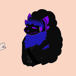 4_ears anthro blue_body blue_fur clothed clothing curly_hair disembodied_hand duo fur hair machine male multi_ear simple_background solo_focus suit visor surest astra_sidereum protogen 1:1 2d_animation animated short_playtime sound video