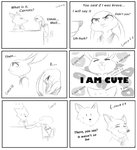2018 absurd_res anthro aralyre blush bodily_fluids canid canine chair clothed clothing comic dialogue disney duo english_text fox fully_clothed fur furniture hard_translated hi_res judy_hopps lagomorph leporid mammal monochrome nick_wilde police police_uniform rabbit red_fox standing sweat sweatdrop text third-party_edit translated true_fox uniform zootopia