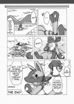 anthro canid canine comic dialogue digital_media_(artwork) english_text food fur generation_4_pokemon greyscale jewelry kurohane_karasu lucario male mammal monochrome necklace nintendo pokemon pokemon_(species) solo tail text