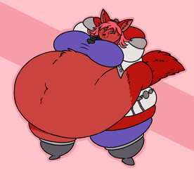 alternate_species anthro belly big_belly big_breasts bored bottomwear breasts clothed clothing collar female fur furrification hair hands_behind_head huge_belly hyper hyper_belly long_hair looking_at_viewer midriff morbidly_obese morbidly_obese_anthro morbidly_obese_female multicolored_body multicolored_fur navel obese obese_anthro obese_female overweight overweight_anthro overweight_female red_body red_eyes red_fur red_hair school_uniform shirt simple_background skirt solo standing text thick_thighs topwear two_tone_body two_tone_fur uniform wide_hips johndraw54 fire_emblem fire_emblem_three_houses nintendo hapi_(fire_emblem) canid canine fennec_fox fox mammal true_fox digital_media_(artwork) english_text hi_res