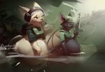 ambiguous_gender anthro belly big_belly black_body black_fur fur group military outside overweight simple_background soldier vore warrior white_body white_fur aymbord domestic_cat felid feline felis mammal 2021 hi_res