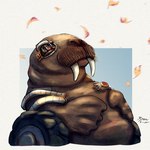 autumn brown_body cybernetics eyes_closed feral flippers leaf machine male scar solo tusks wheel wind akilae06 guardians_of_the_galaxy marvel teefs_(marvel) cyborg mammal marine pinniped walrus 1:1 hi_res