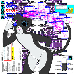 abstract_background ambiguous_gender anthro black_body blood blue_eyes blue_screen_of_death bodily_fluids bullet cybernetic_eye cybernetics diagram duo error_message finger_gun finger_gun_to_head gesture hand_gesture hand_on_hip looking_at_viewer machine markings morse_code open_mouth prescription tail tail_markings text white_markings goldenpot8o microsoft microsoft_office blank_(goldenpot8o) clippit cyborg domestic_cat felid feline felis mammal tuxedo_cat 1:1 2025 aliasing digital_drawing_(artwork) digital_media_(artwork) english_text signature nonbinary_(lore)