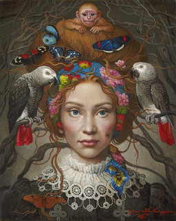 accessory ambiguous_gender black_eyes blue_eyes brown_body brown_fur coin feathers feral fur grey_body grey_feathers group headband human_focus looking_at_viewer not_furry_focus plant solo_focus tree yana_movchan african_grey afrotropical_parrot arthropod avian bee bird bumble_bee_(species) butterfly fly_(animal) haplorhine housefly human hymenopteran insect lepidopteran mammal monkey parrot primate true_parrot hi_res oil_painting_(artwork) painting_(artwork) traditional_media_(artwork) traditional_painting_(artwork)