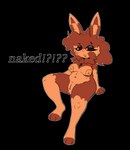 anthro anus belly big_nipples breasts female fur genitals jewelry necklace nipples orange_body orange_fur pussy sitting solo tired caramelody chichi_(caramelody) lagomorph mammal alpha_channel hi_res