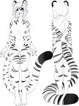 anthro black_stripes blue_eyes female fingers fur genitals hair long_hair long_tail nipples pink_nose pussy solo striped_body striped_fur stripes tail white_body white_fur white_hair katibara melody_(sakuradlyall) felid mammal pantherine tiger digital_media_(artwork) hi_res