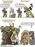 animal_mask anthro bard beak_mask clothing dialogue female lute male mask musical_instrument not_furry plucked_string_instrument simple_background string_instrument text weapon niels_vergouwen human mammal mummy orc undead comic english_text hi_res